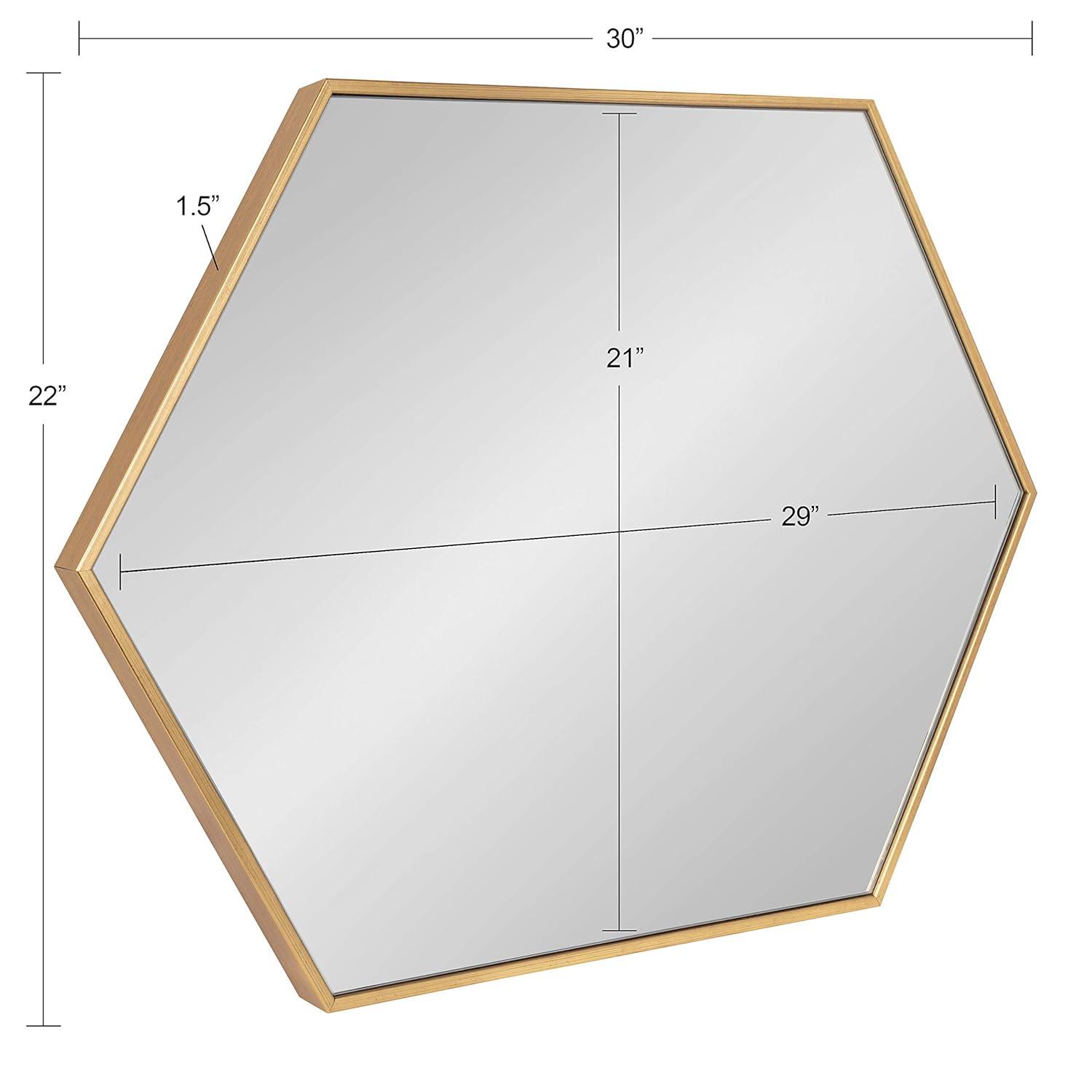 22" x 31" Rhodes Hexagon Wall Mirror Gold - Kate & Laurel All Things Decor