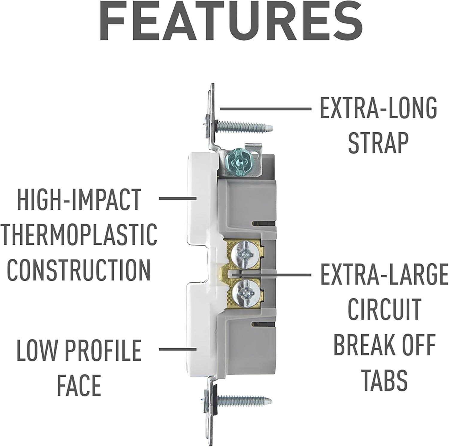 White Weather Resistant Tamper Resistant Duplex Receptacle Outlet