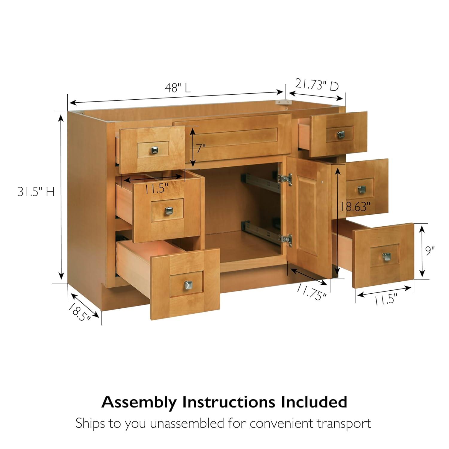 Design House Brookings 48 Inch Bathroom Vanity, Ready to Assemble, Solid Wood, Sherwin Williams – Design House, 599001-