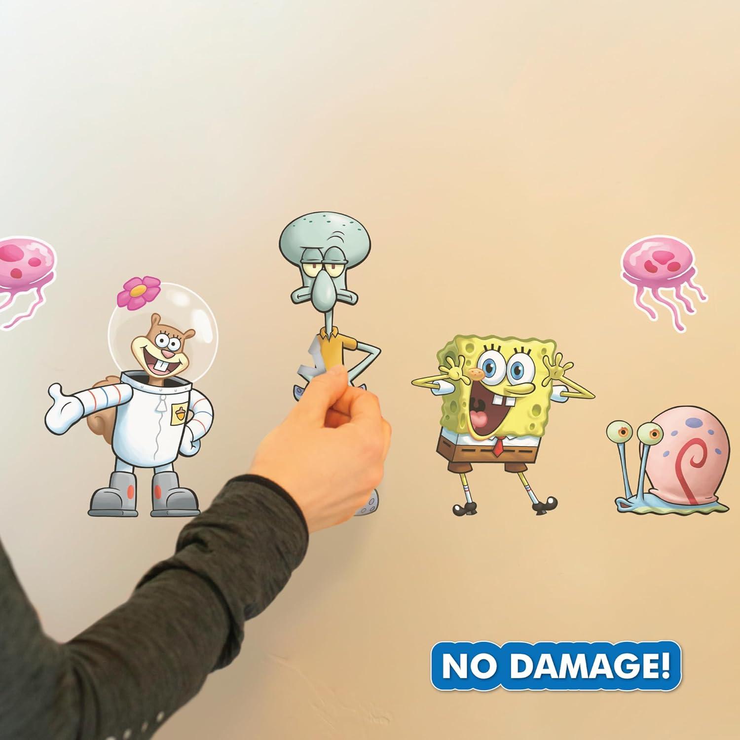SpongeBob SquarePants Wall Decals - Patrick Star, Squidward, Mr. Krabs, Gary, Plankton, Sandy Cheeks Vinyl Wall Sticker Bedroom Decorations Peel and Stick Room Decor
