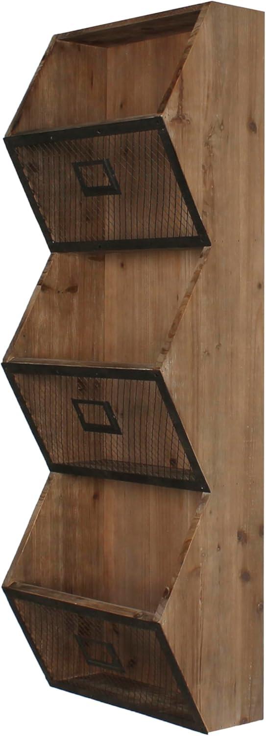 Burdock Solid Wood Wall Organizer with Wall Baskets