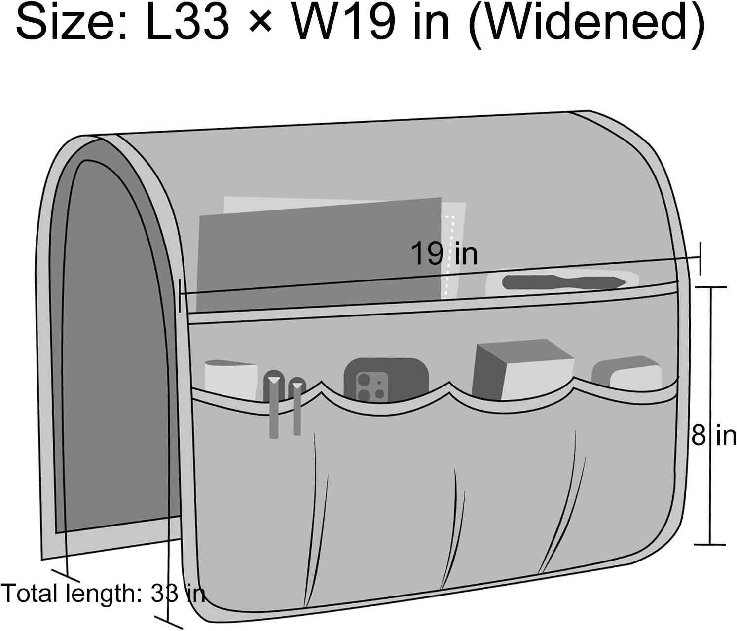Flyingshark Non-Slip Remote Control Holder, Armrest Organizer for Recliner Couch Sofa Chair, Armchair Caddy with 5 Pockets for Smart Phone, Book, Magazines, Ipad