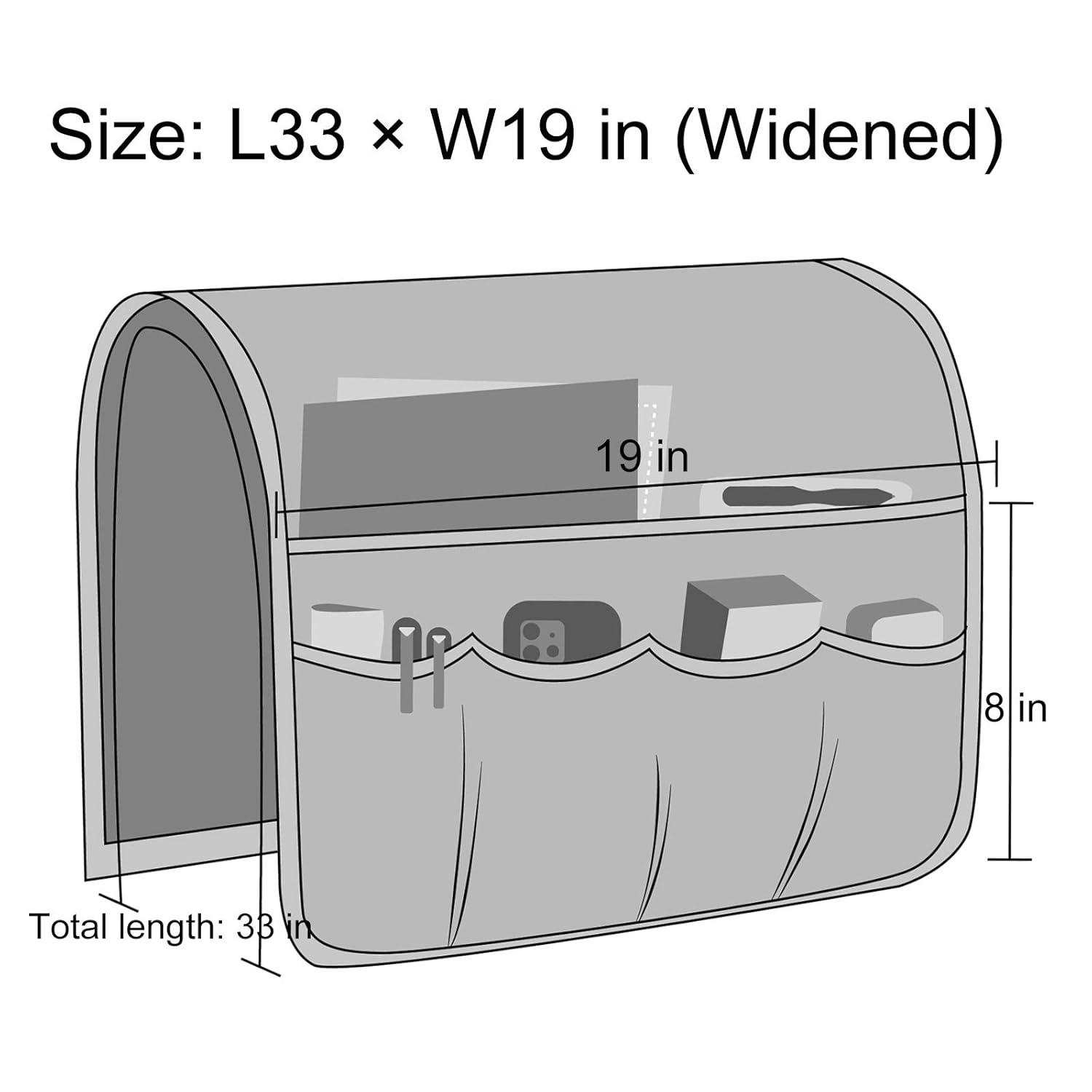 Flyingshark Non-Slip Remote Control Holder, Armrest Organizer for Recliner Couch Sofa Chair, Armchair Caddy with 5 Pockets for Smart Phone, Book, Magazines, Ipad