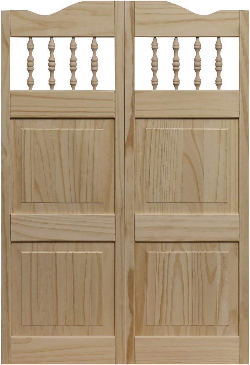 LTL Home Products 42'' Solid Wood Paneled Unfinished Café / Saloon Door