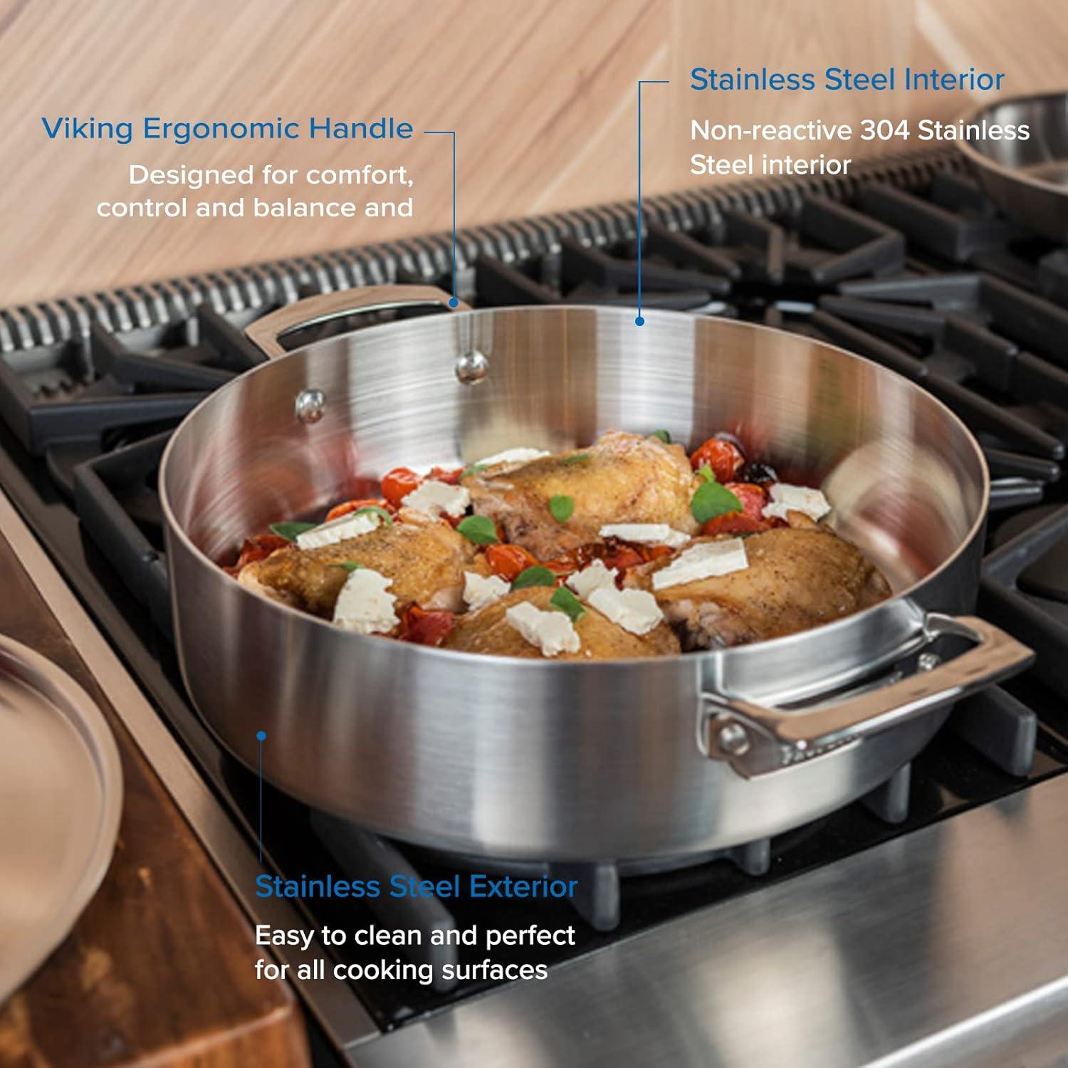 Viking Professional 5-Ply Stainless Steel Casserole Pan