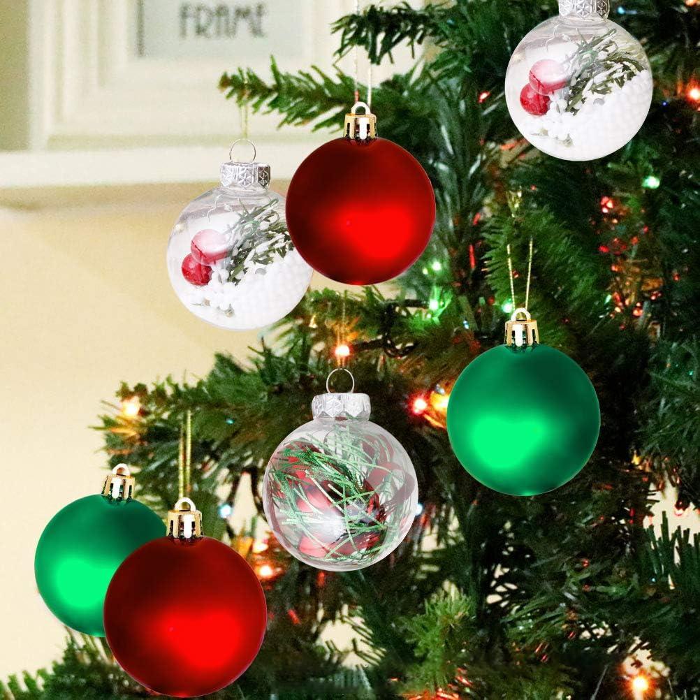 Yoloke 30PCS Christmas Balls Ornaments, Shatterproof Holiday Bulbs Festive Wedding Hanging Ornaments Christmas Tree Decoration (Red&Green)