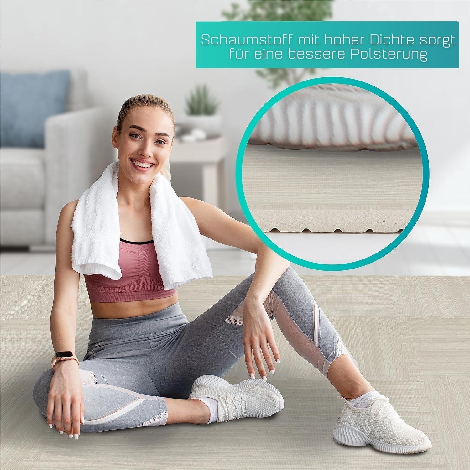 Bme Premium 24'' L x 24'' W x 0.45'' EVA Interlocking Foam Floor Tiles, Non-Slip Gym Mats for Muti-use