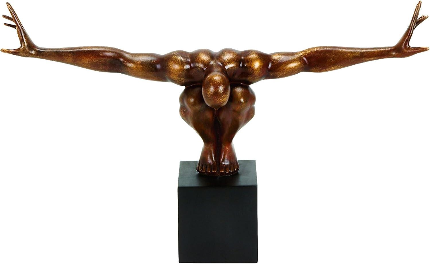 Red Barrel Studio® Cleophis Polystone Diver Decorative Bronze Sculpture with Black Base