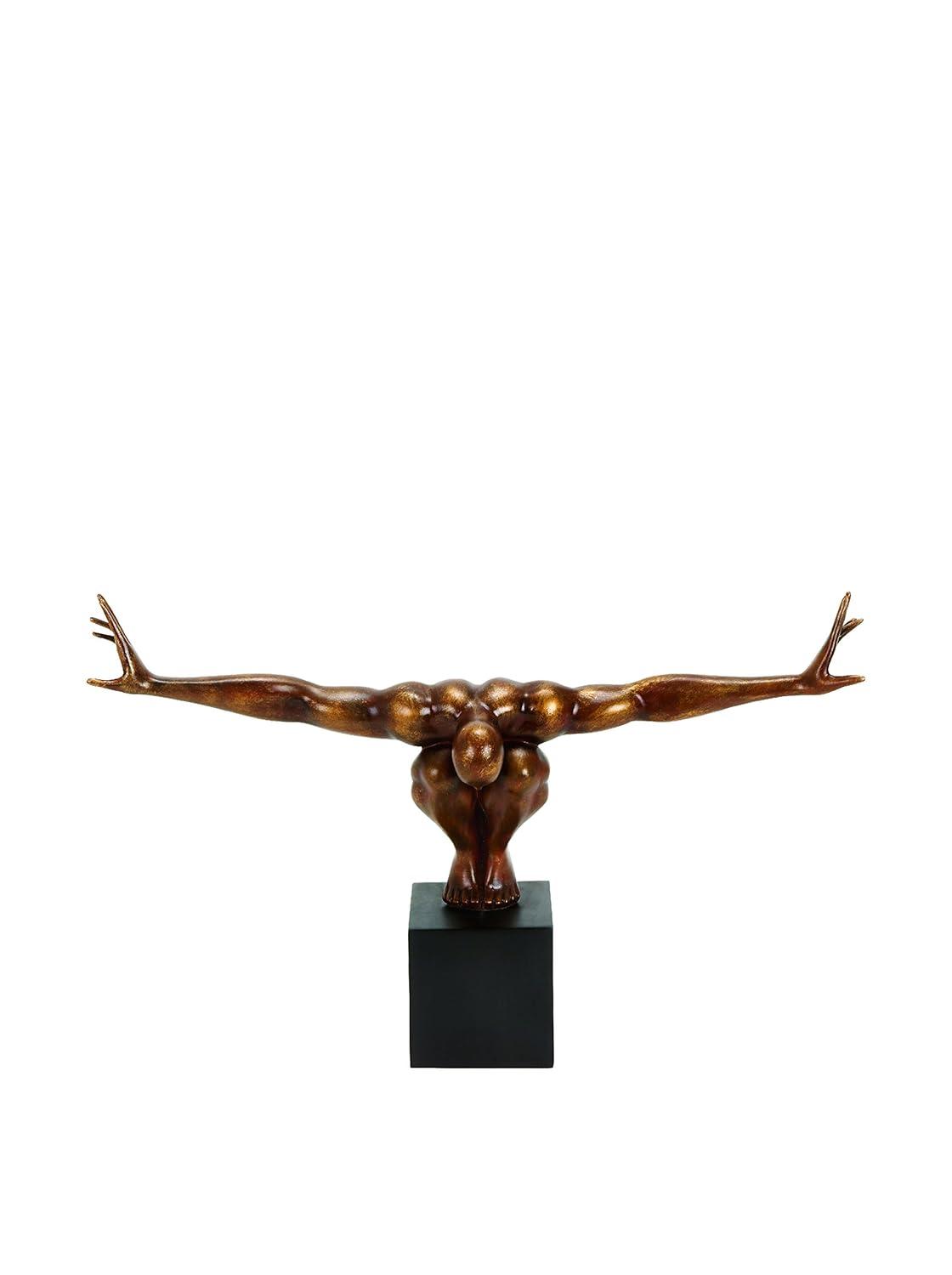 Red Barrel Studio® Cleophis Polystone Diver Decorative Bronze Sculpture with Black Base