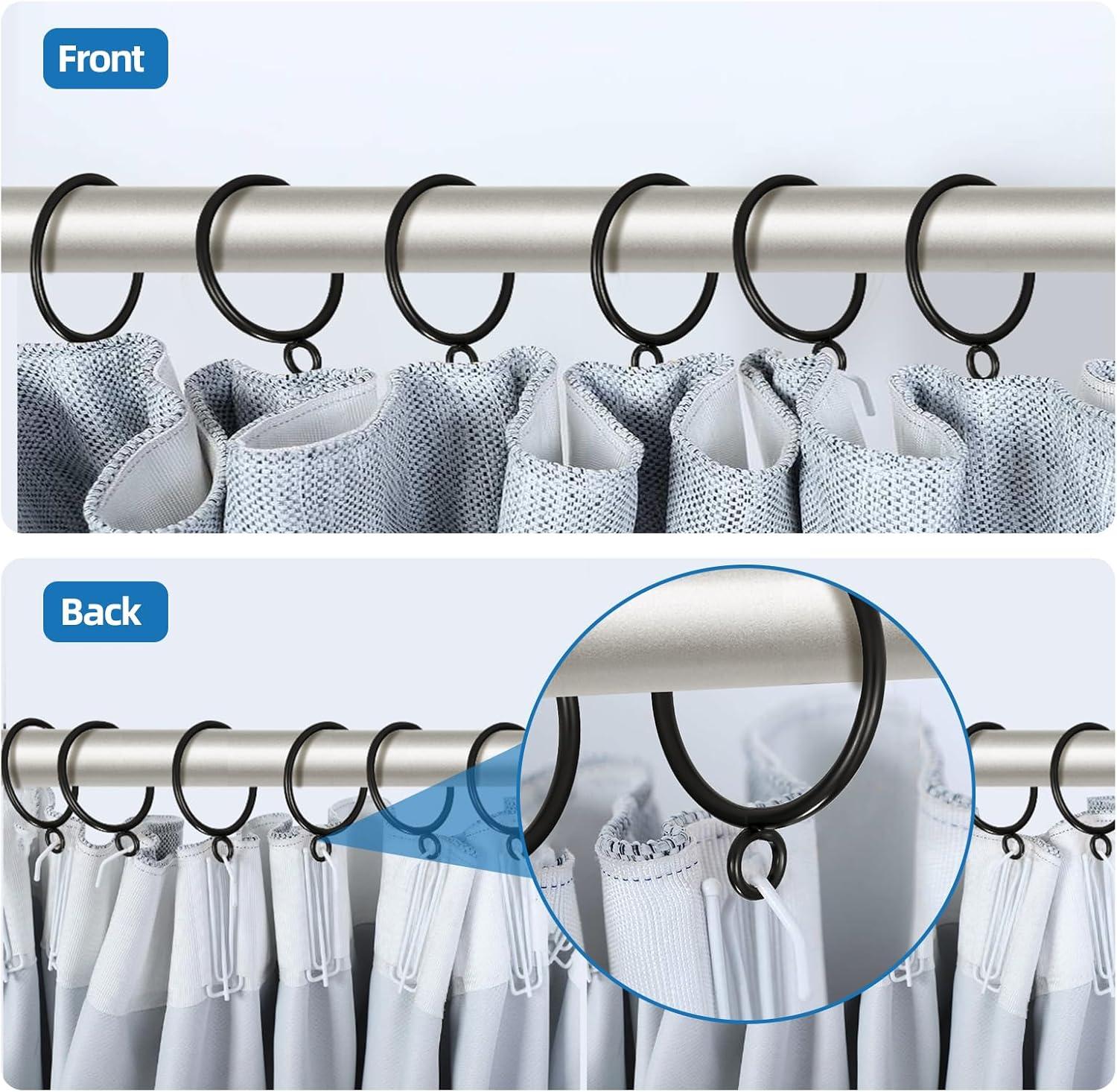 Innovire 42 Pack Curtain Rings with Eyelet 1.5" Inner Diameter,Metal Drapery Ring Fits up to 1.25" Drapery Rod,Glide Smoothly Curtain Rod Rings,Strong Vintage Decorative Rustproof Curtain Ho