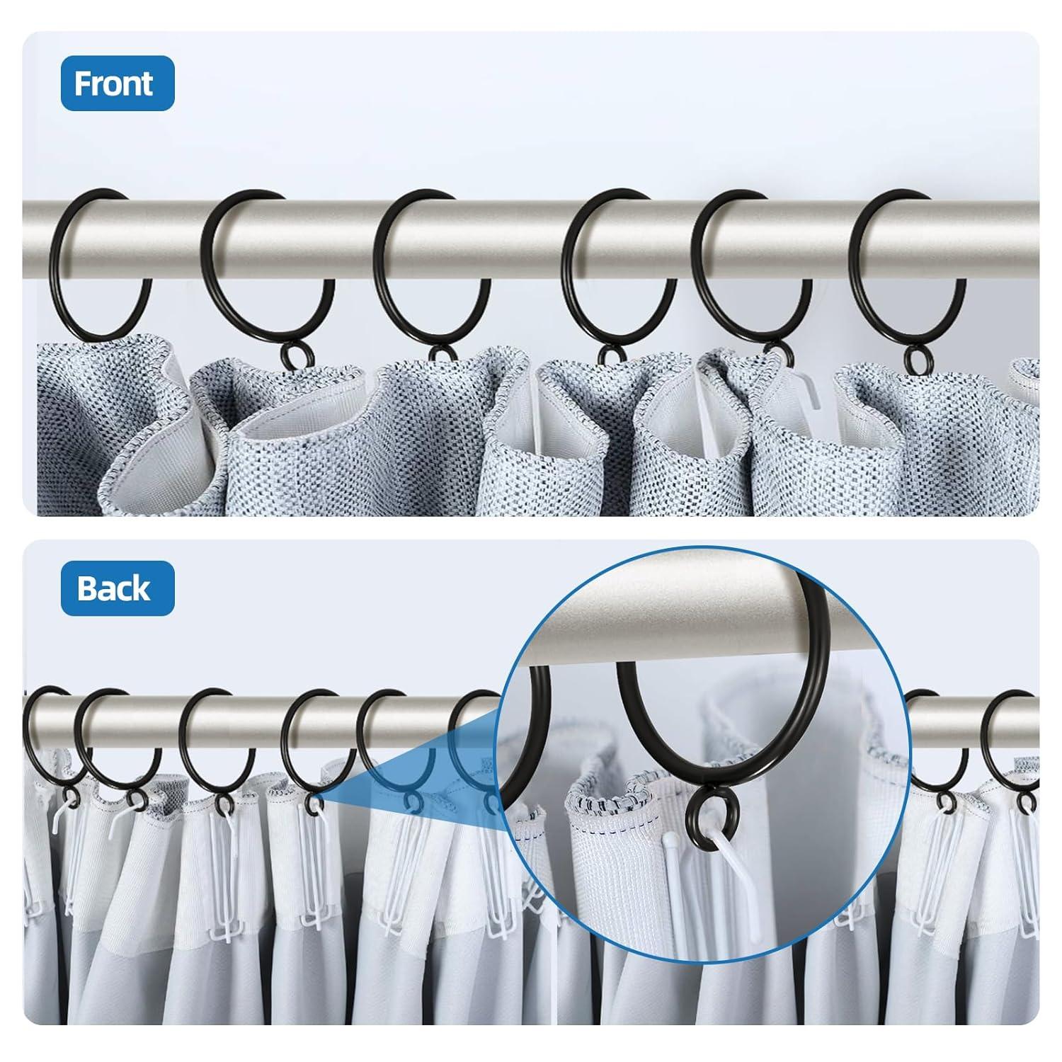 Innovire 42 Pack Curtain Rings with Eyelet 1.5" Inner Diameter,Metal Drapery Ring Fits up to 1.25" Drapery Rod,Glide Smoothly Curtain Rod Rings,Strong Vintage Decorative Rustproof Curtain Ho