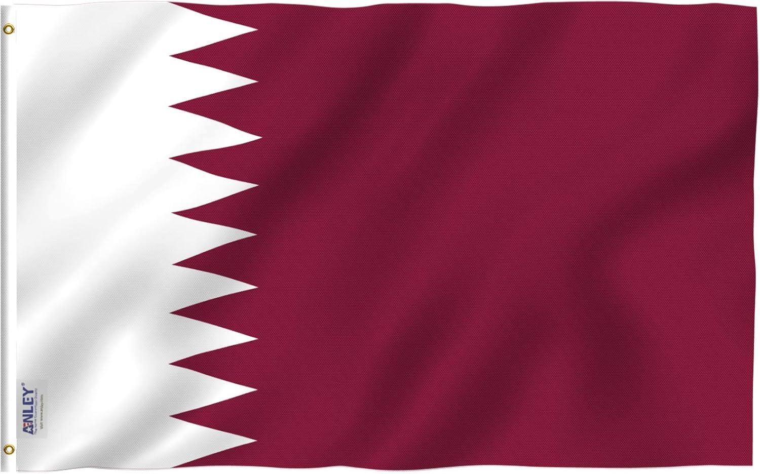 Qatar Flag 3x5 Feet Polyester with Brass Grommets