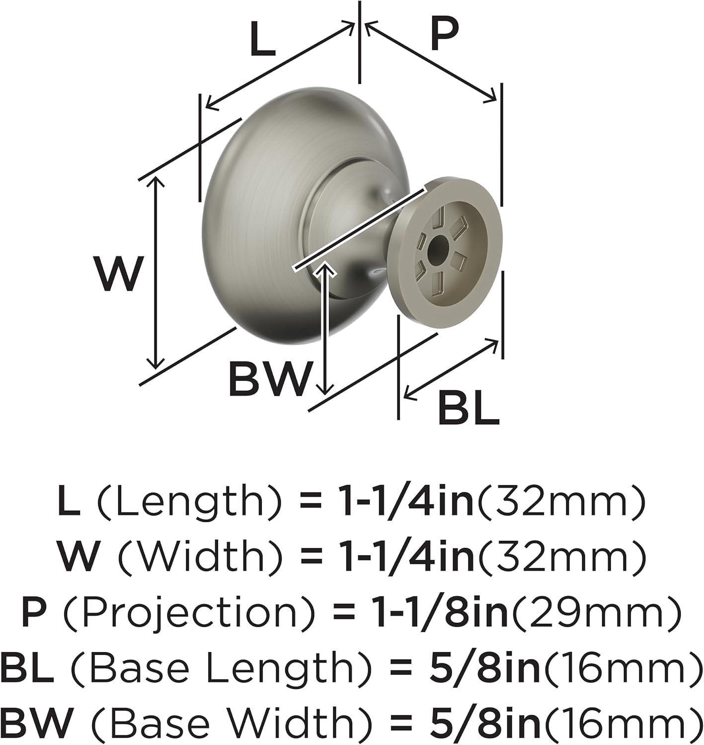 Amerock Edona 1-1/4 inch (32mm) Diameter Antique Silver Cabinet Knob