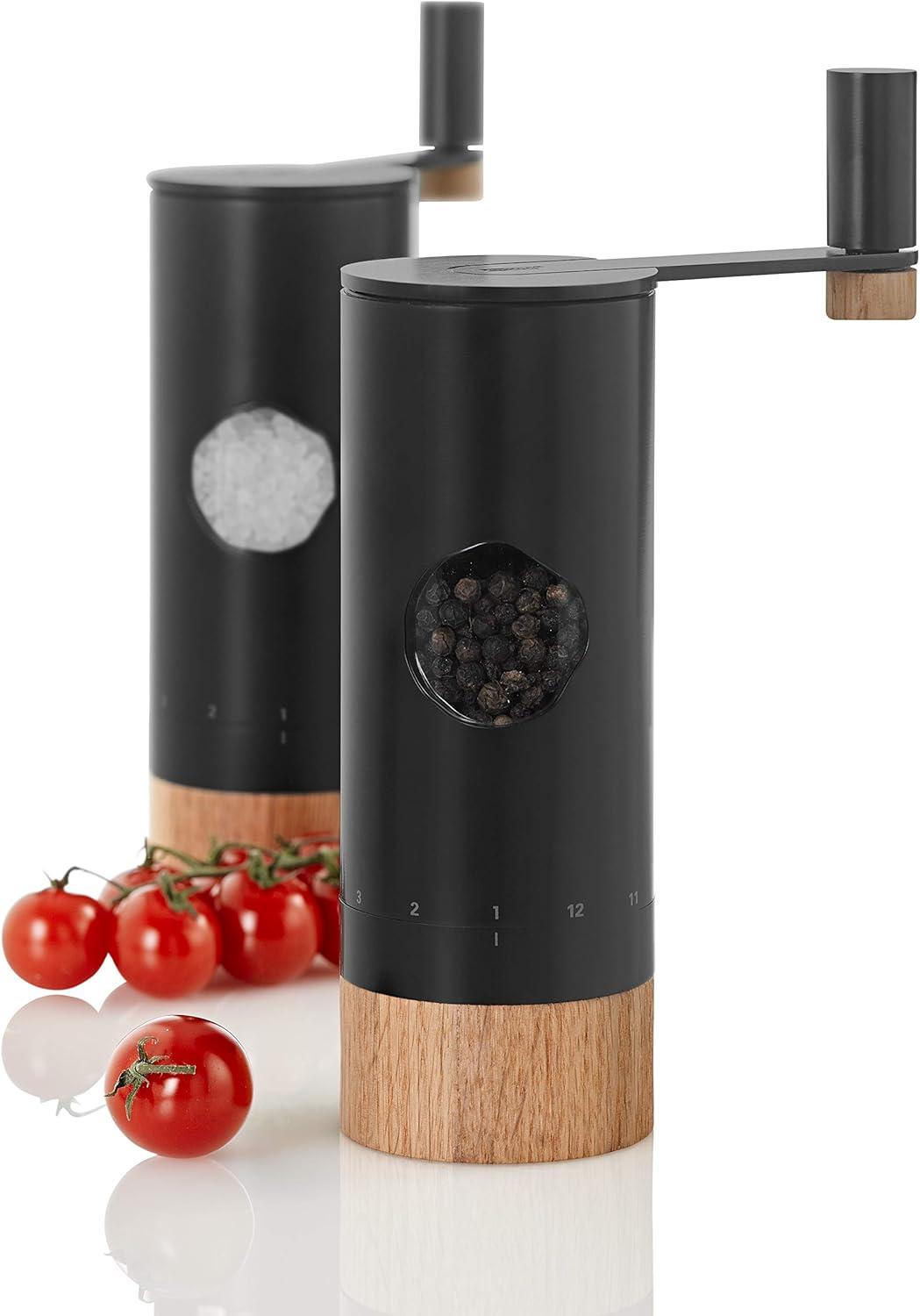 AdHoc Black and Wood Manual Salt and Pepper Grinder