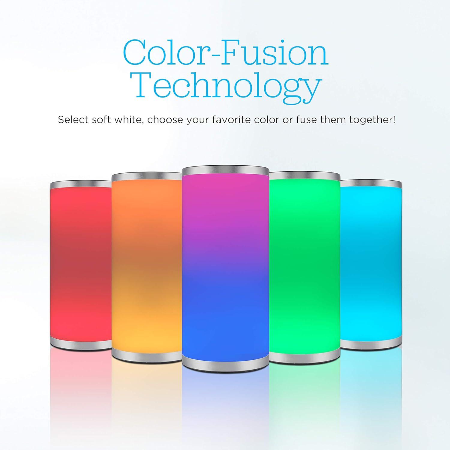 Seasons Color Fusion Lights Table Lamp Silver - Enbrighten: Touch-Controlled, USB Powered, Modern Decor