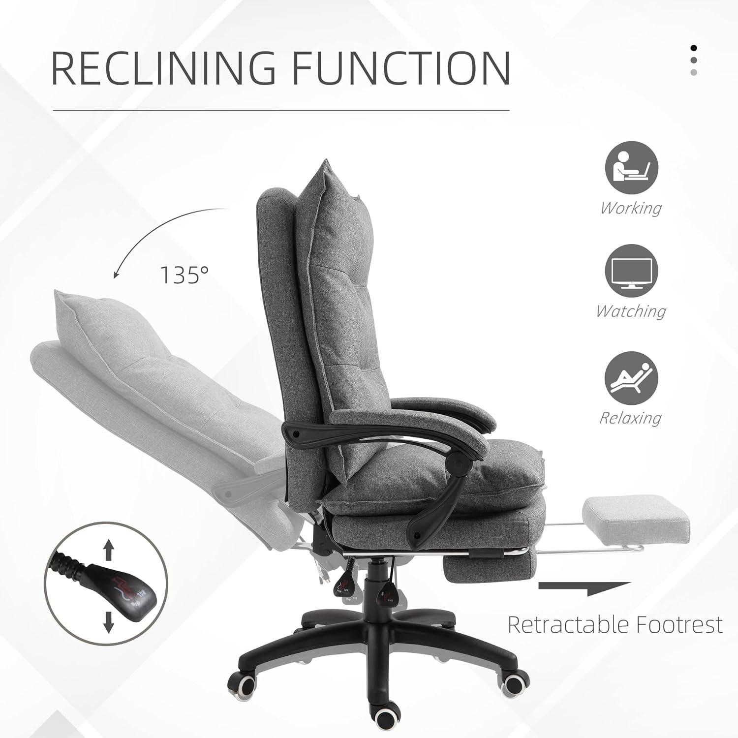 Gray High Back Swivel Executive Fabric Office Chair