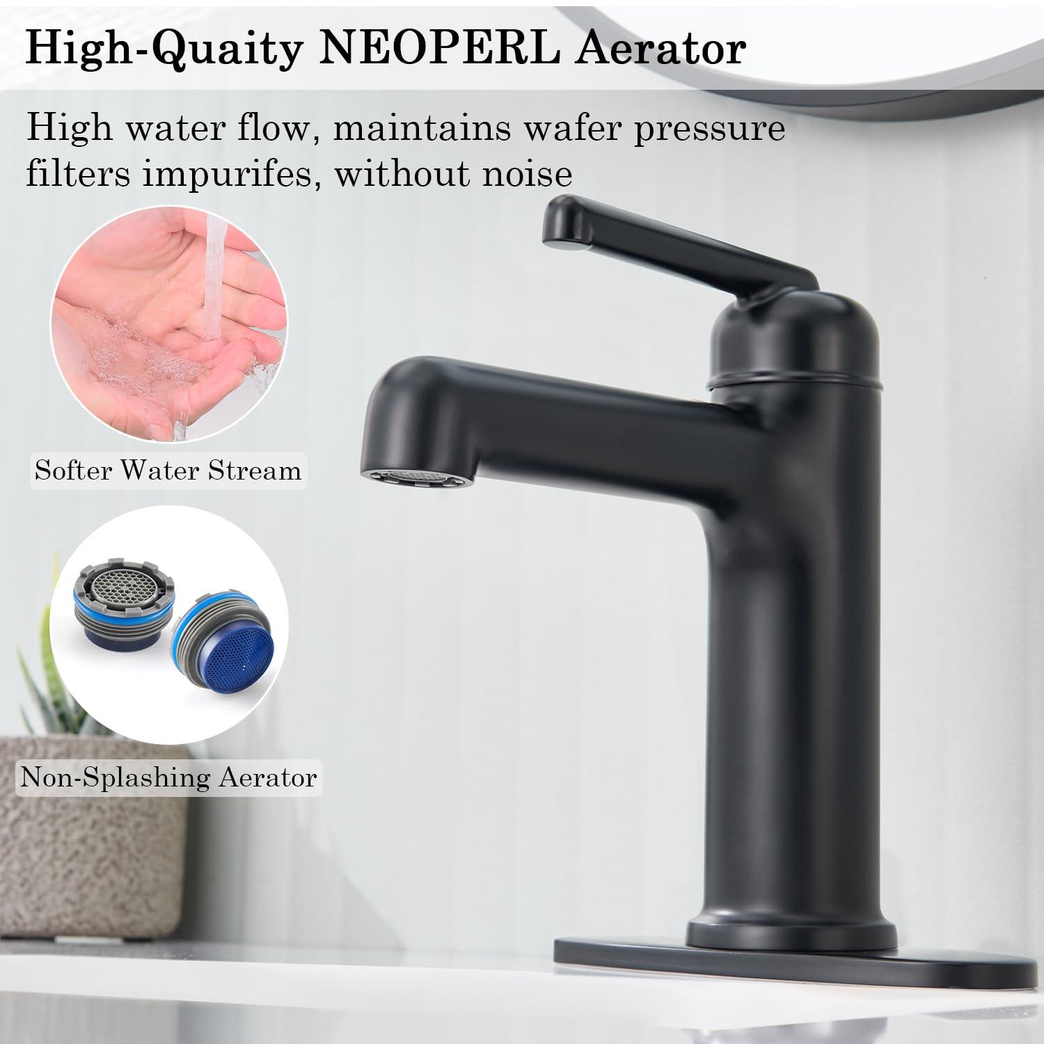 PRIMICOL YYY5G1D Bathroom faucet single hole with pop-up drain for 1-hole or 3-hole installation