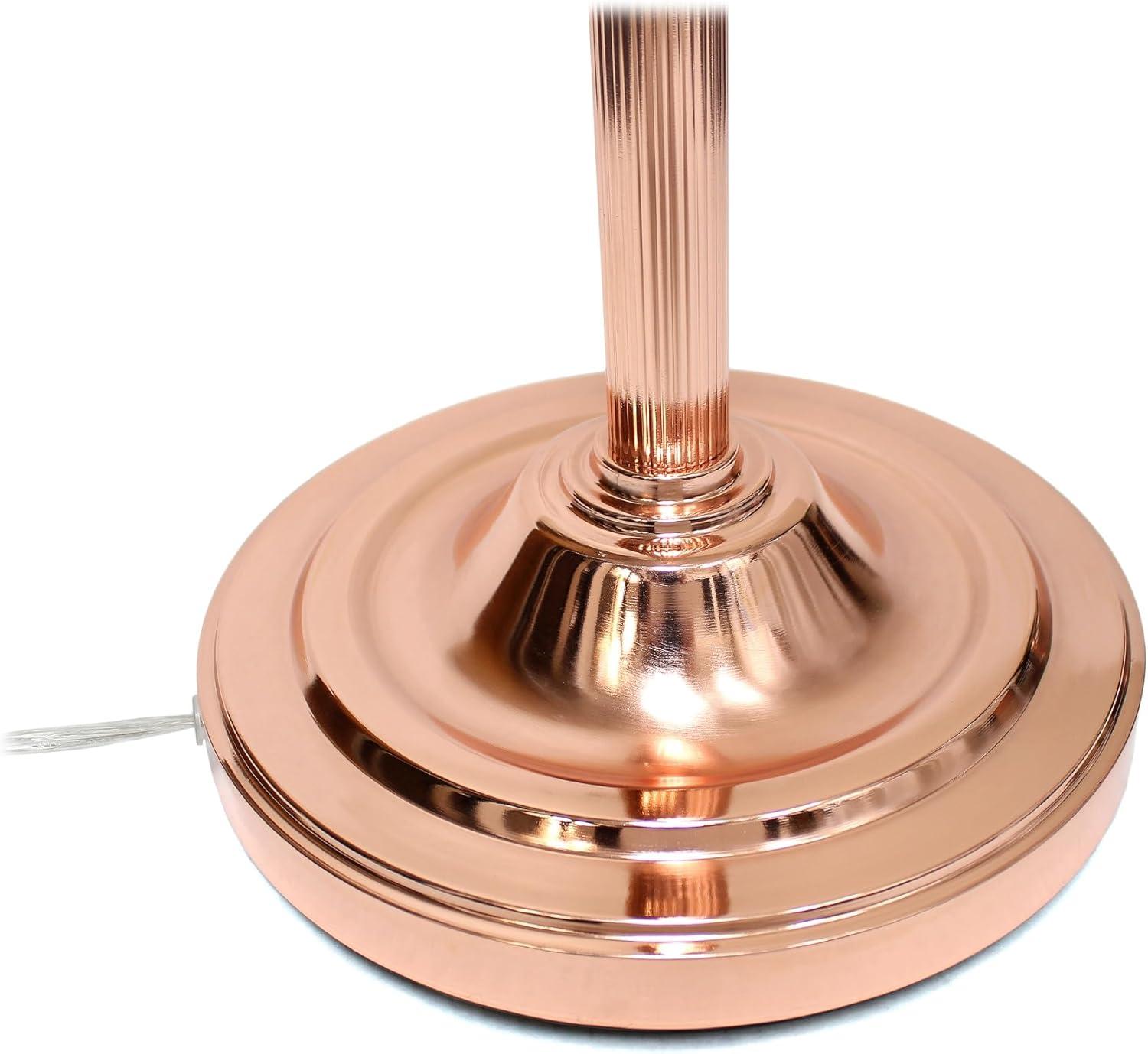 Rose Gold 71.75" Floor Lamp with White Marble Glass Shades