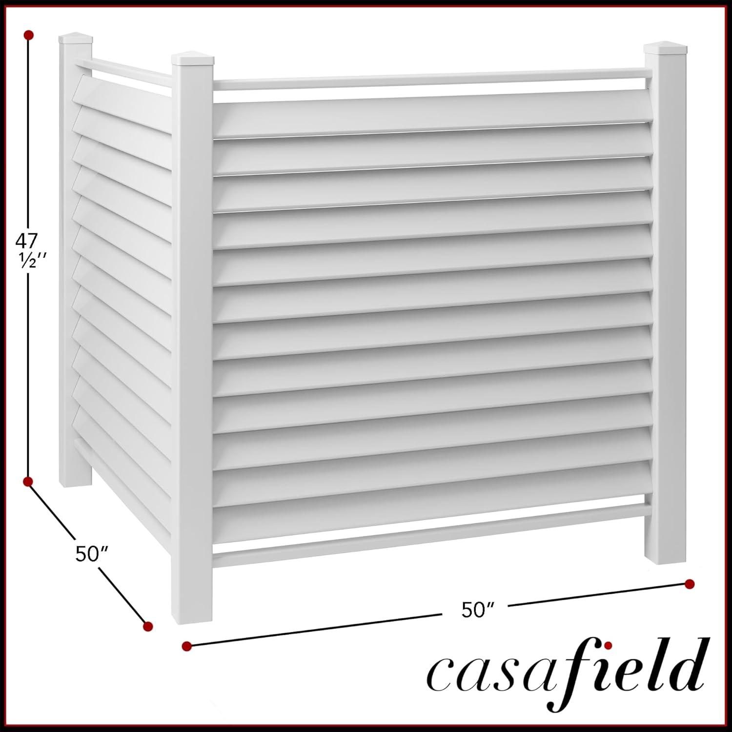 Casafield Privacy Screen - Outdoor Vinyl Fence Panel Enclosure for AC / Trash Bins / Pool Equipment