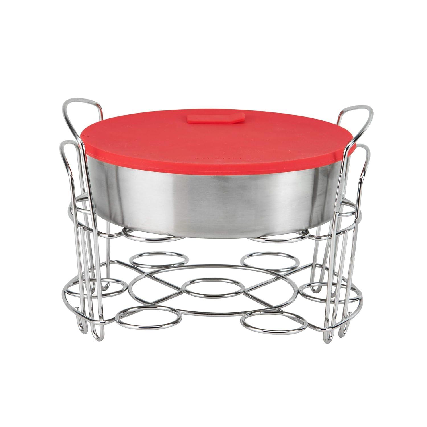 Instant Pot Cook/Bake Set of 2 - Wire Egg Racks and 1 Stainless Steel Pan with Lid