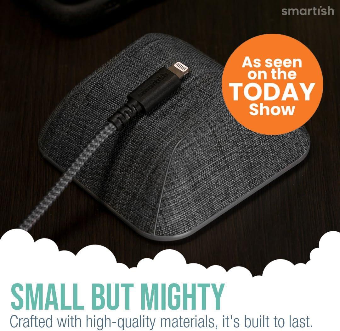 Smartish Magnetic Cord Holder - Cable Wrangler Organizer with Magnet Clips for Charger Management on Desktop, Nightstand, or Side Table - No. 2 Pencil Gray