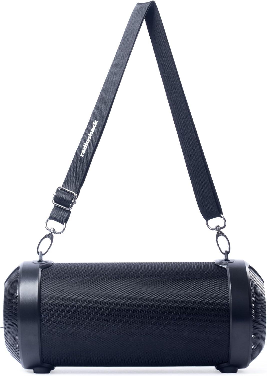 Black Portable Bluetooth Outdoor Speaker with Carrying Strap