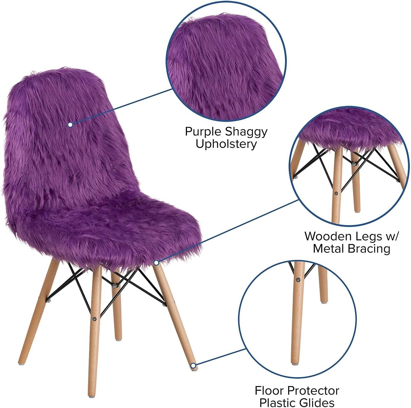 Flash Furniture Shaggy Dog Purple Accent Chair