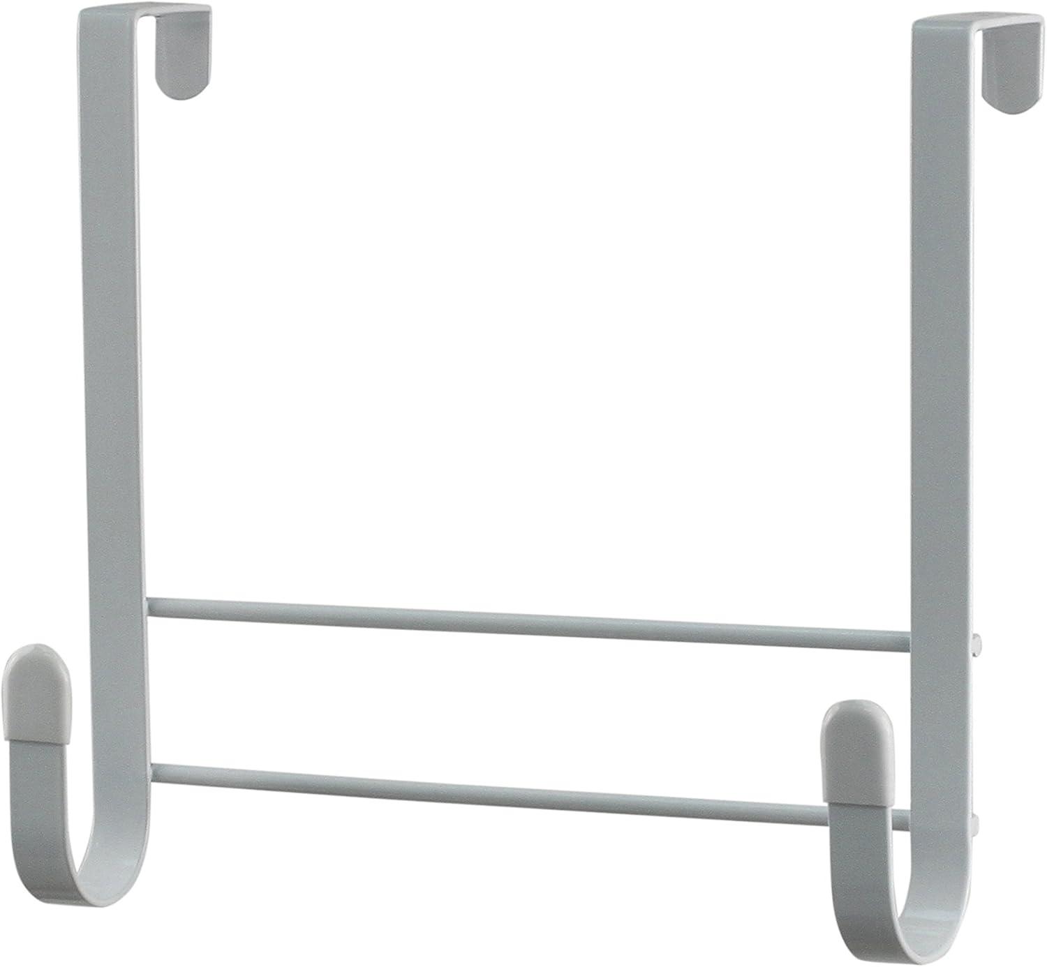 White Over the Door Ironing Board Holder with Rubberized Hooks