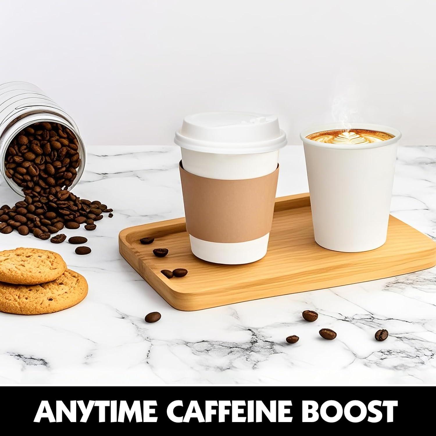 FAST APPLIANCES LLC Paper Cups,Cups,Disposable Cups 100 Pack 12 Oz Leak-Proof Coffee Cups With Lids And Sleeves Disposable Paper To Go Hot Coffee Cups For Home, Business, Office, Cafes And Parties