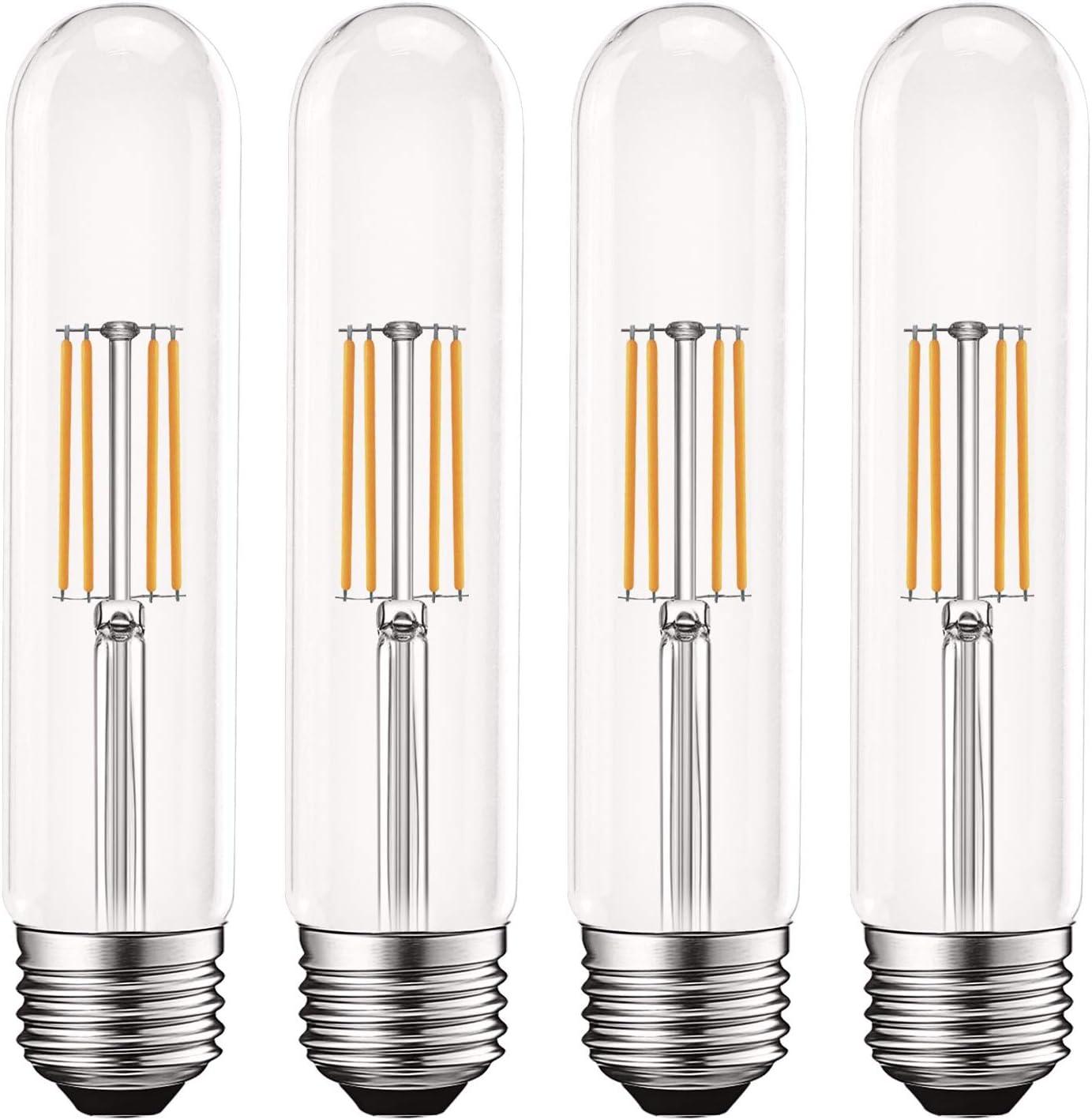 Luxrite Vintage T9 LED Tube Light Bulbs 60W Equivalent, 2700K Warm White, 550 Lumens, Dimmable, 5W, E26 Base (4 Pack)