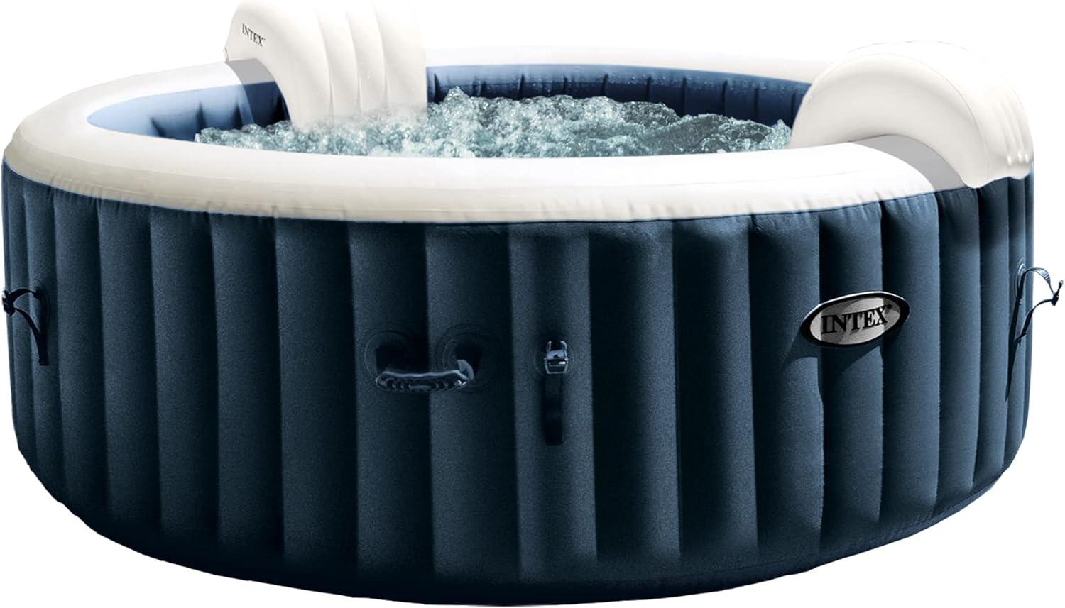 Intex PureSpa Plus 4 or 6 Person Portable Inflatable Round Hot Tub Spa with Soothing Bubble Jets and Built In Heater Pump