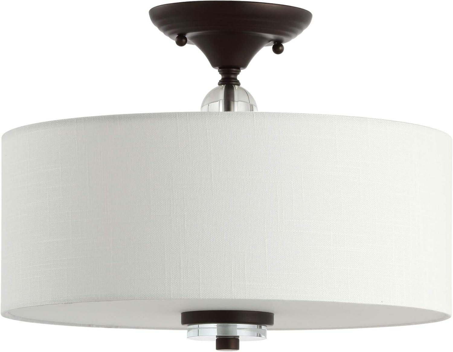 Marc 15" Oil Rubbed Bronze Crystal LED Semi-Flush Mount