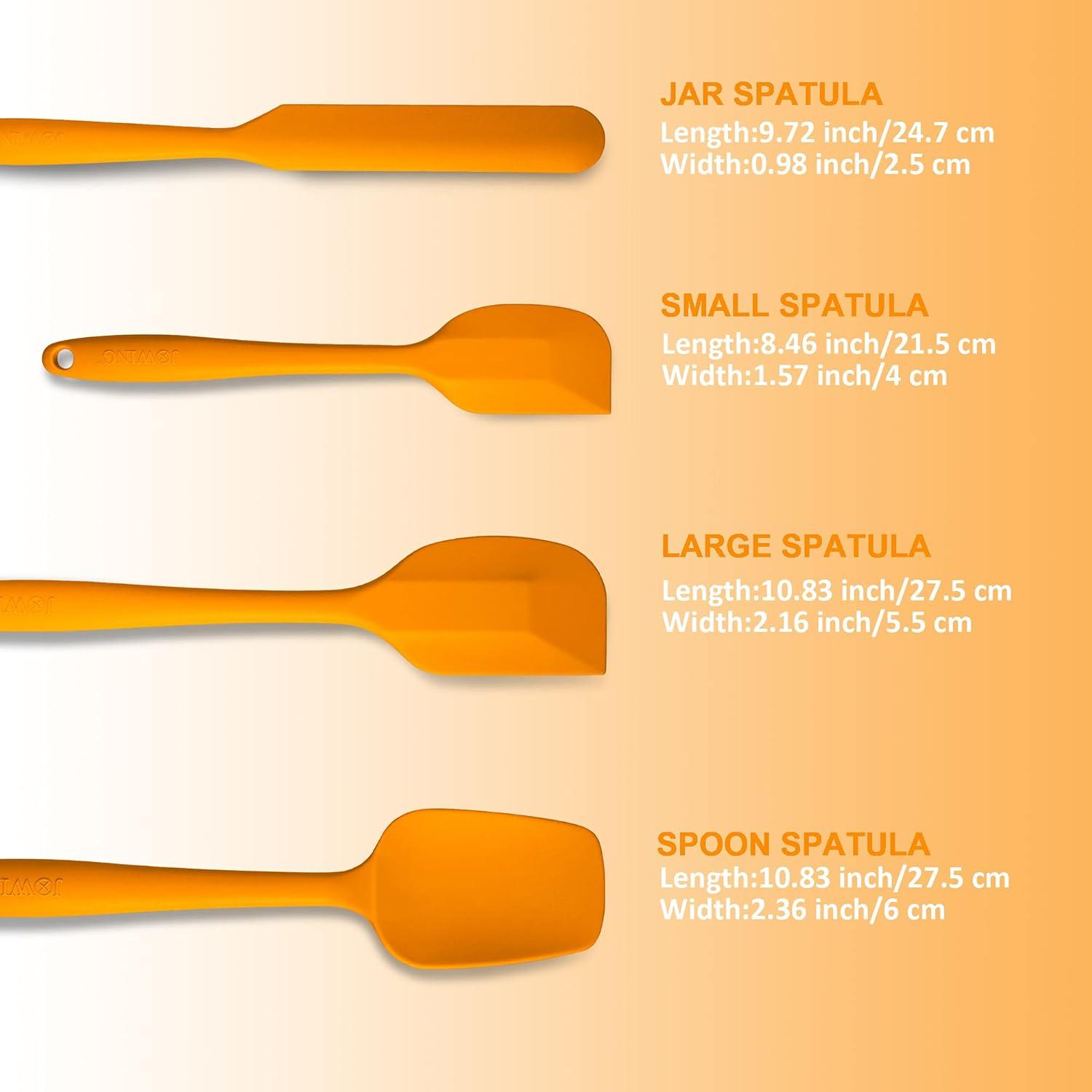 4 Piece Silicone Spatula Set, Flexible Heat Resistant Non-scratch Baking Cooking Rubber Spatulas with Stainless Steel Core, Orange