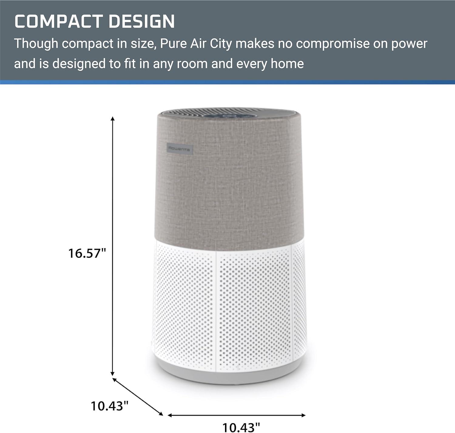 Compact Gray and White HEPA Air Purifier with WiFi