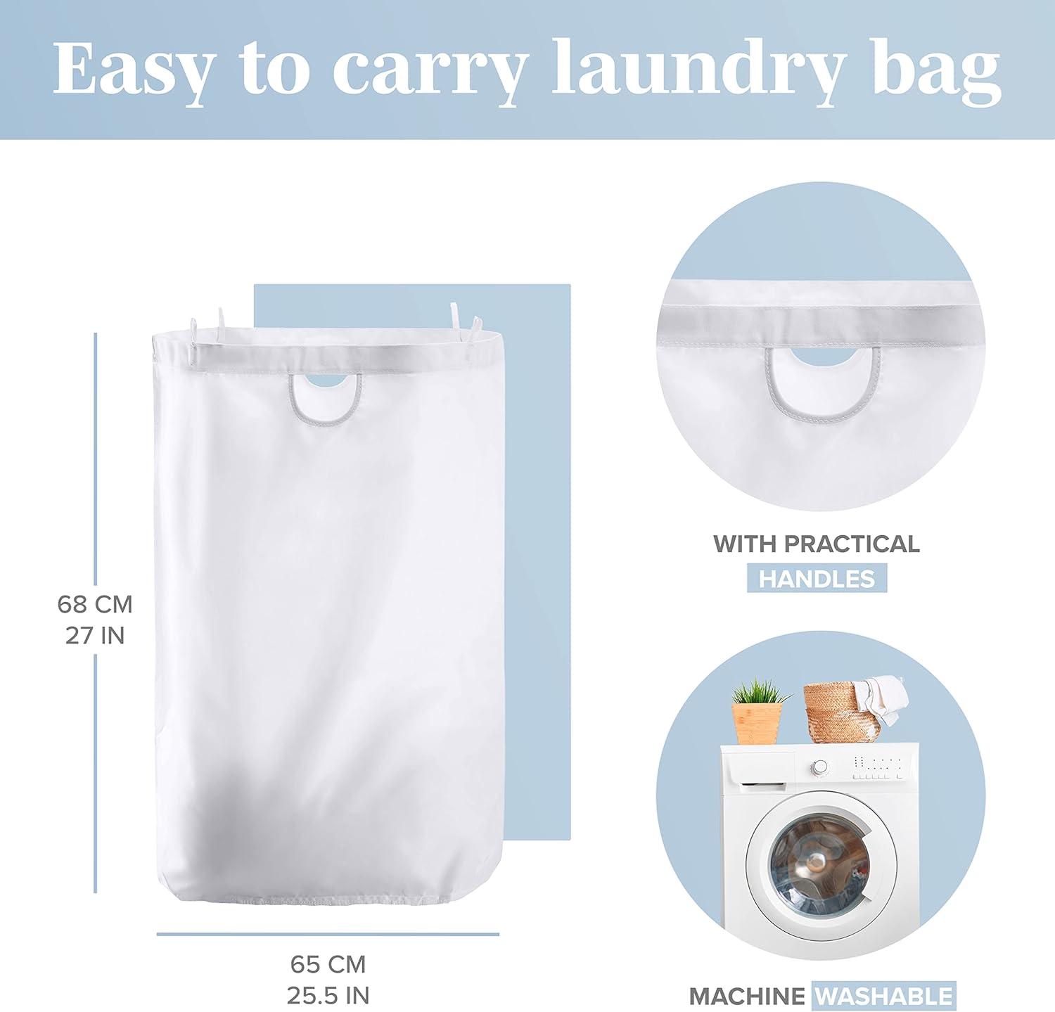 Lonbet Large Laundry Basket Light Grey with Lid XL100L Fabric Dirty Clothes Adult Hamper for Home