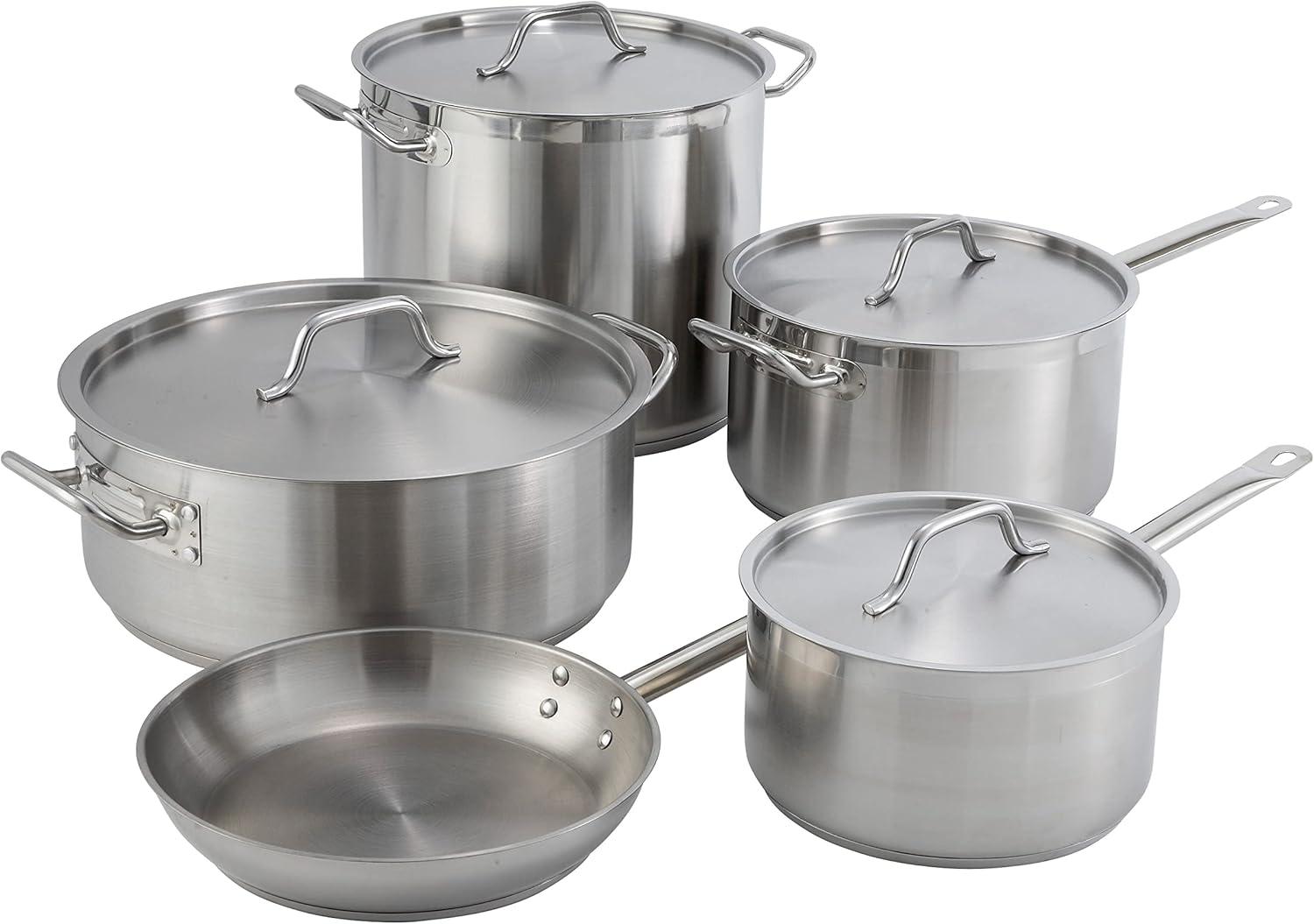 Winco Stock Pot with Cover, Stainless Steel