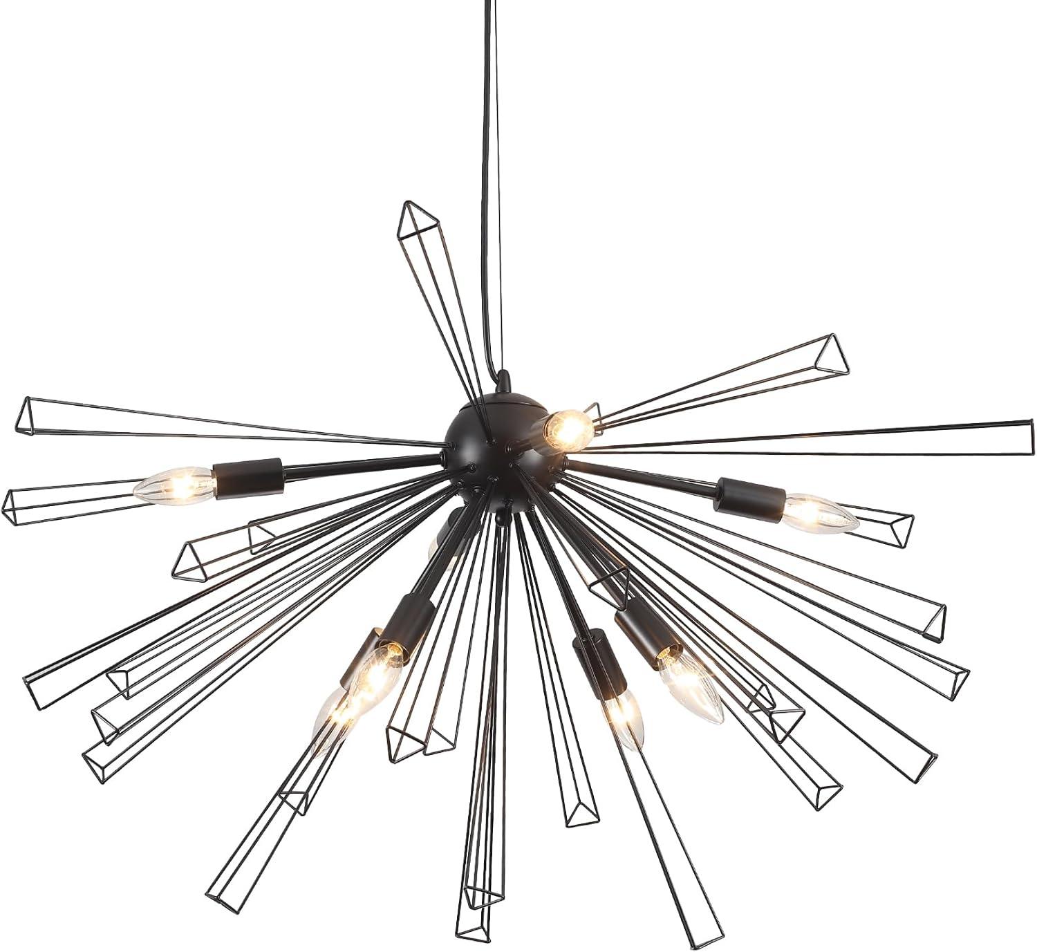 Black Metal 8-Light Sputnik Sphere Chandelier