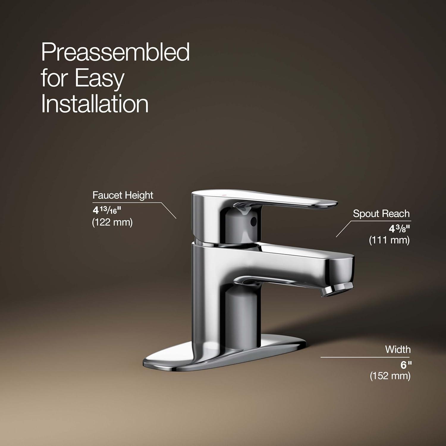 July Single-Handle Bathroom Sink Faucet with Escutcheon