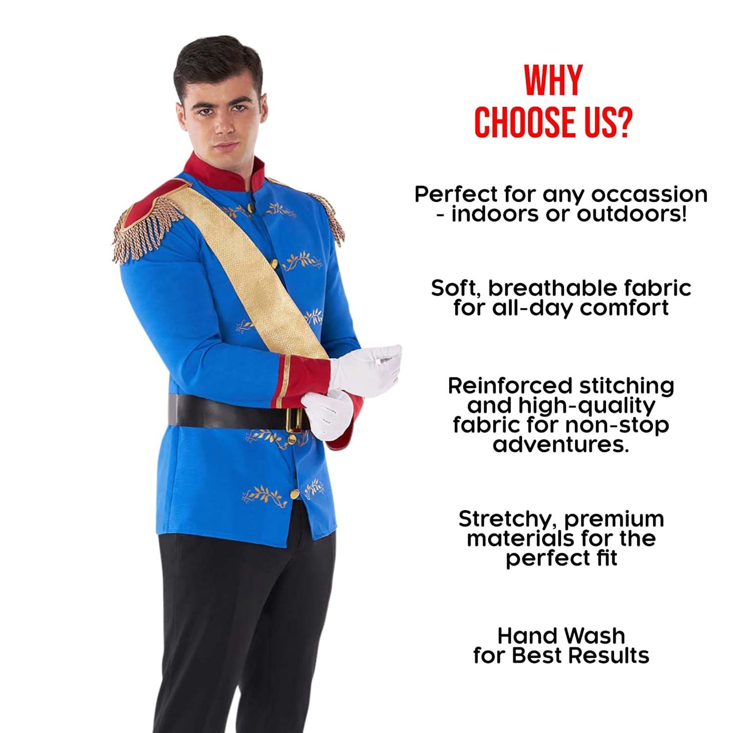 Morph Mens Prince Charming Costume Adult Fairy Tale Halloween Fairytale Halloween Red 12-18 Months