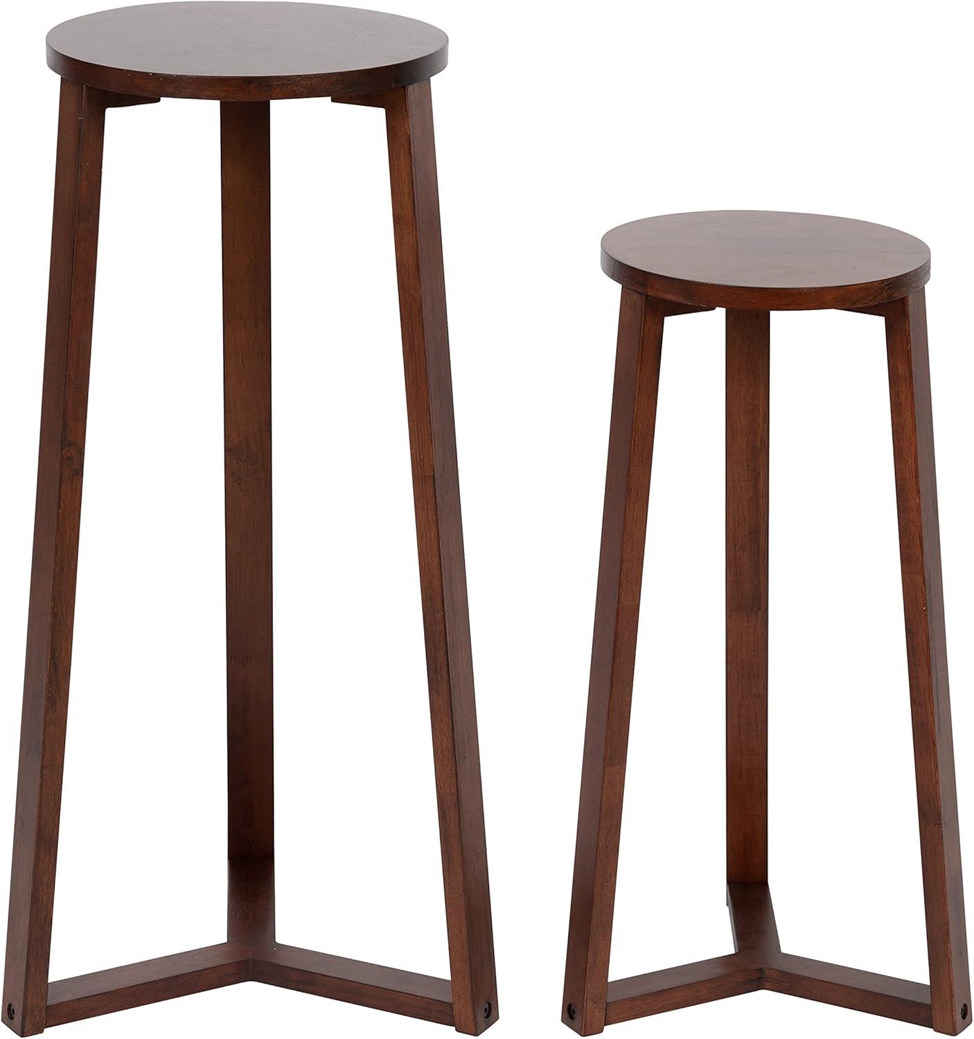 Kate and Laurel Rioux Modern Nesting Tables, Set of 2, Walnut Brown, Transitional Side Tables with Nesting Design for Stylish and Functional Home Decor