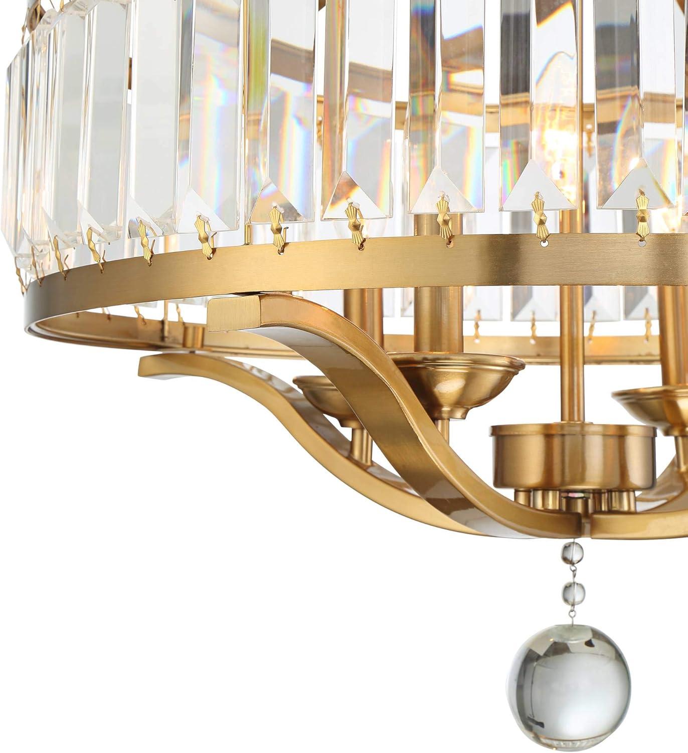 Possini Euro Design Prava Warm Brass Pendant Chandelier 21 1/2" Wide Modern Crystal 4-Light Fixture for Dining Room House Foyer Kitchen Island Bedroom