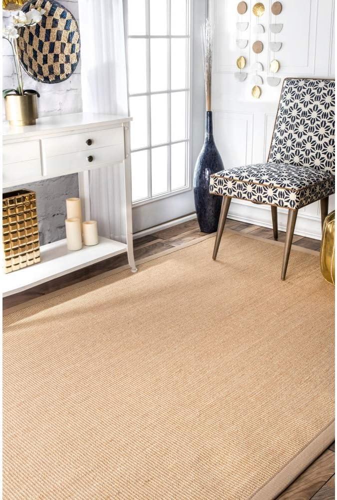 Orsay Machine Woven Jute Beige 6 ft. x 9 ft. Area Rug
