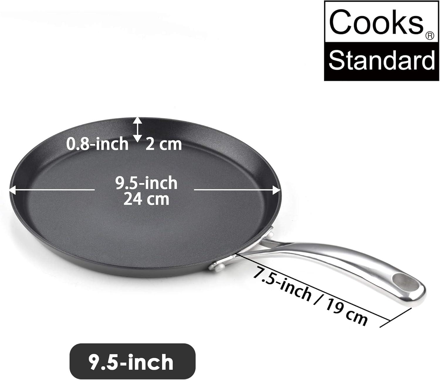 Cooks Standard 9.5-Inch Black Nonstick Hard Anodized Crepe Pan