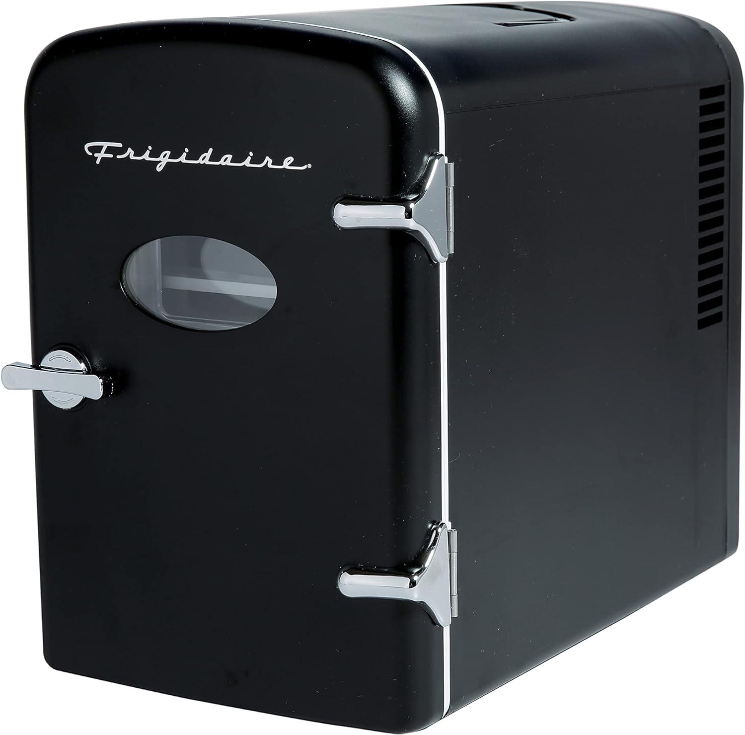 Frigidaire, 6 Can/4L Mini Personal Retro Fridge Cooler, EFMIS229, Black