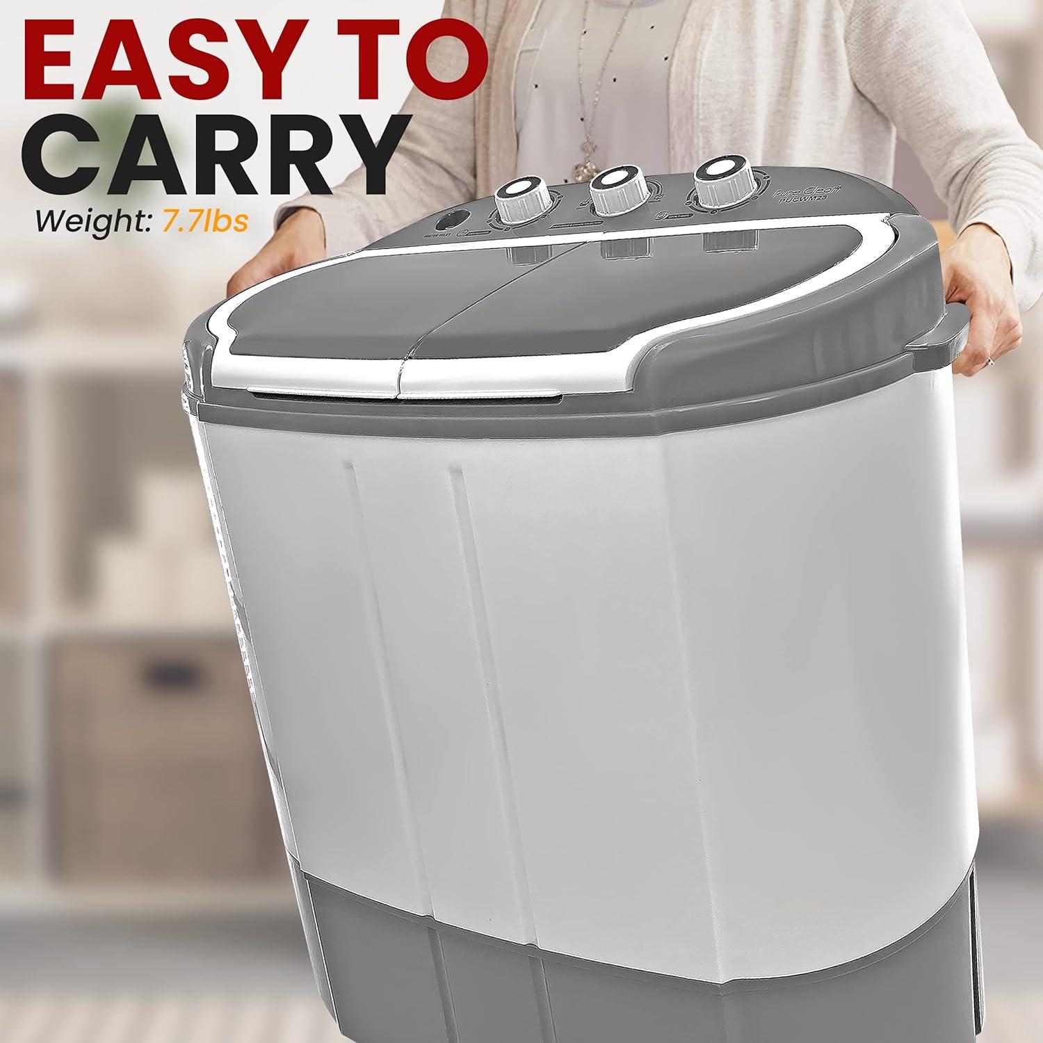 Pyle Pure Clean 110 Volt 2 in 1 Compact and Portable Washer and Dryer, Gray