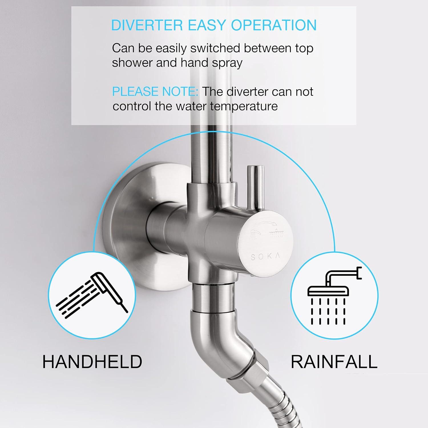 Nickel Adjustable Rain and Handheld Shower System