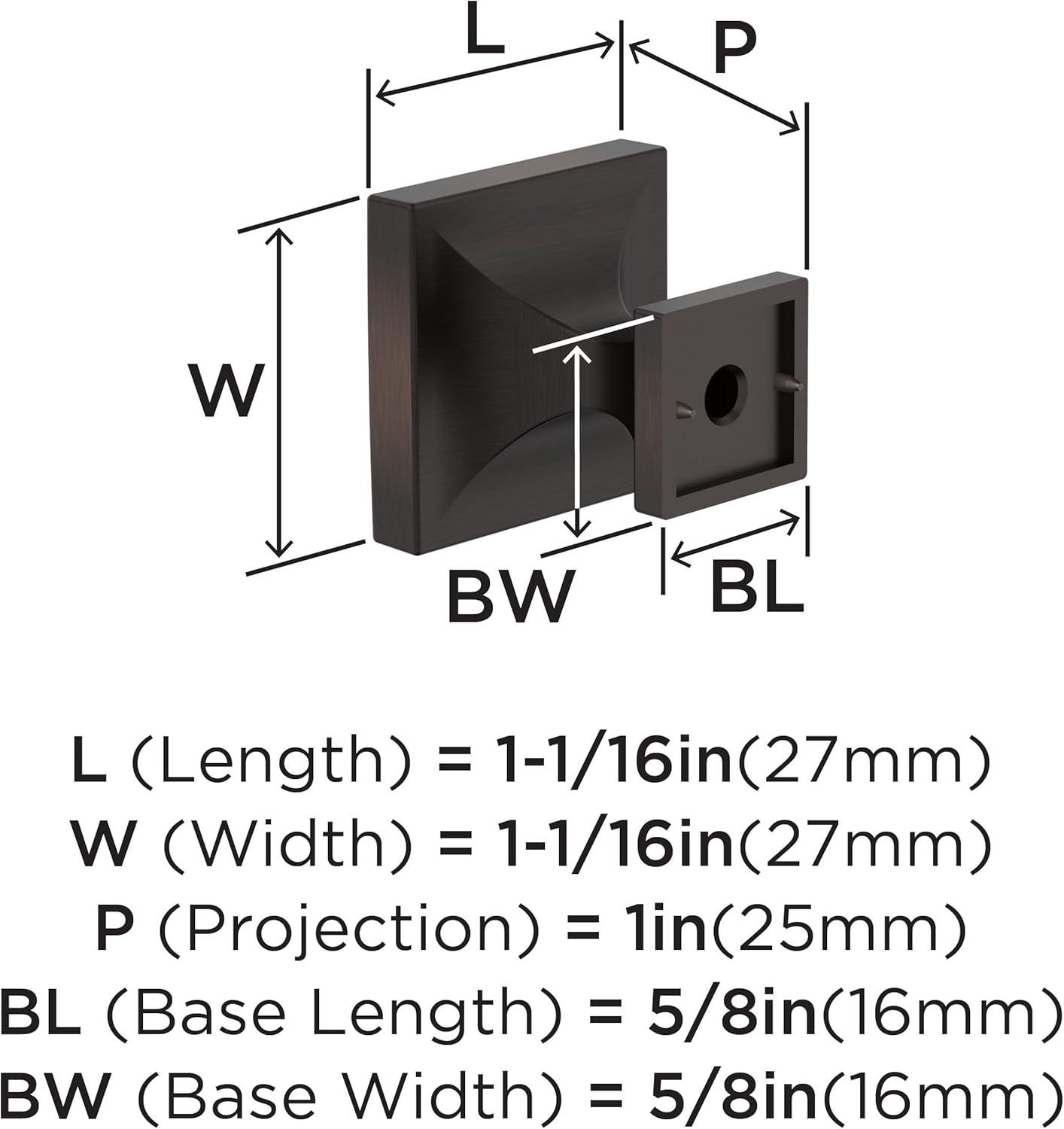 Pedestal 1-1/16" Square Knob Multipack