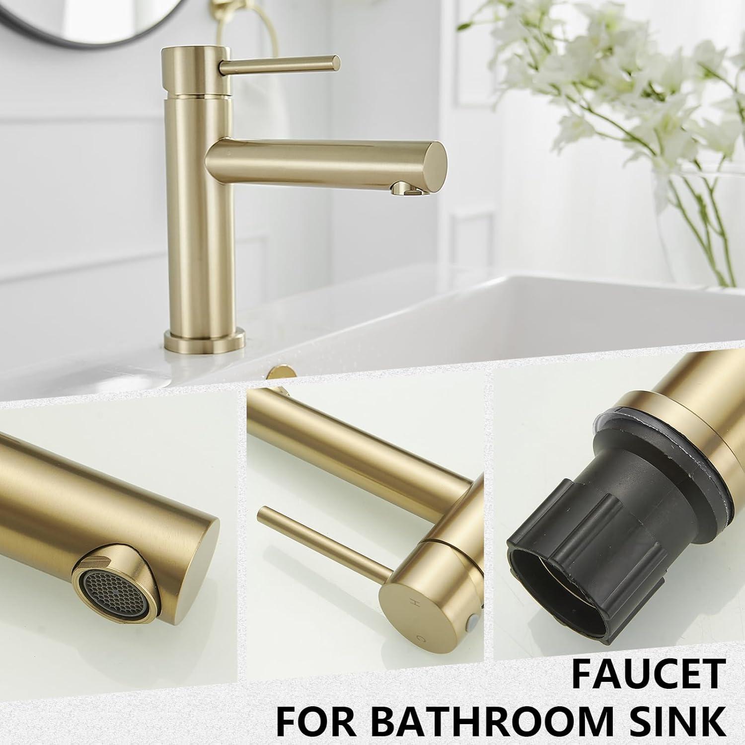 Single-Hole Single-handle Bathroom Faucet with Drain Assembly