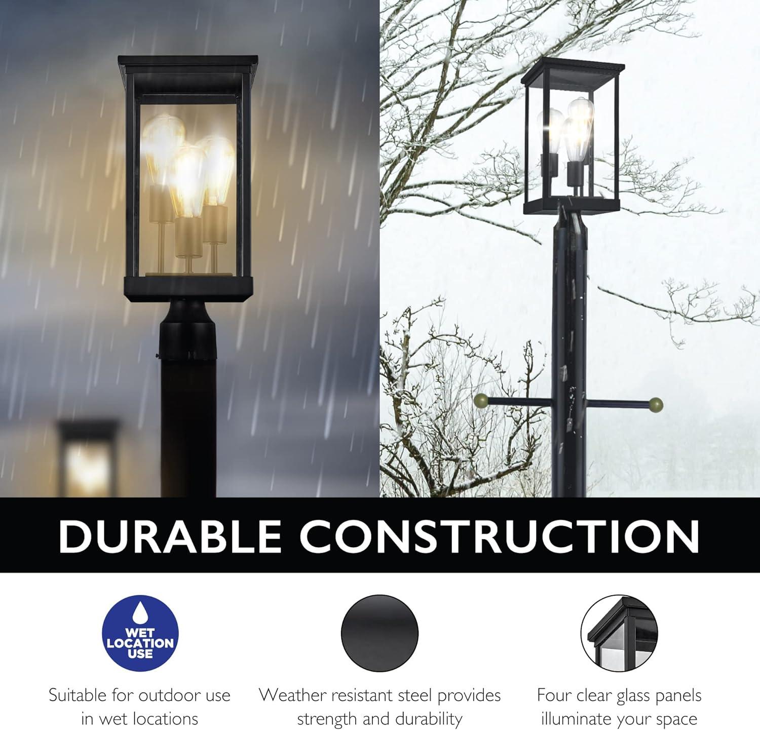 Design House 589200-BLK Mayfield Outdoor Post Top Light with Clear Glass Modern for Porch Entryway Patio, Black