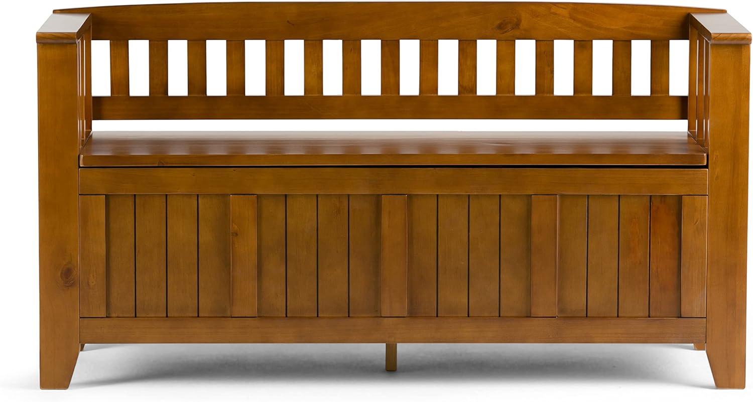 Acadian Light Avalon Brown Solid Wood Transitional Storage Bench